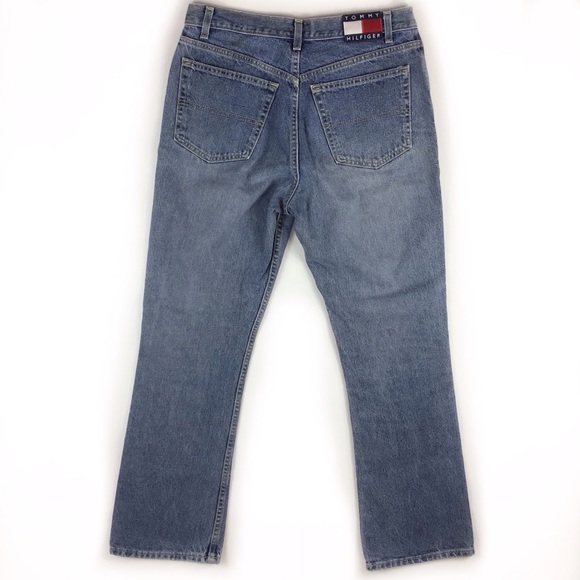 Vintage Tommy Hilfiger jeans boot cut spell out flag faded 80s 90s y2k size 29 - Picture 1 of 11